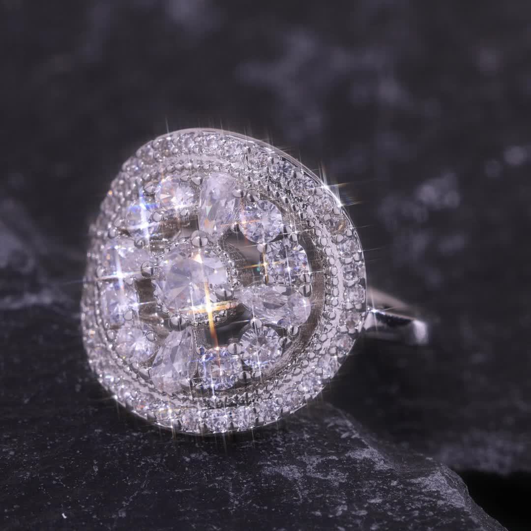 Vintage-Inspired 925 Sterling CZ Engagement Wedding Ring